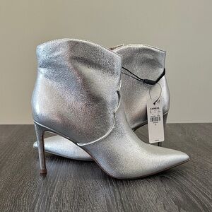Express Metallic Silver Heeled Boots